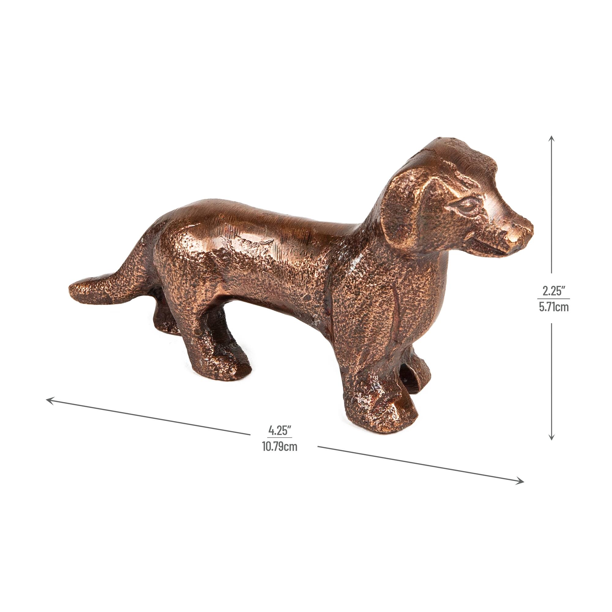 Mind Reader Dachshund Figurine Antique Brass Finish